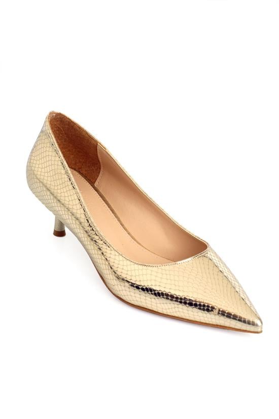 Capone Mid-Heeled Women Metallic Gold Stiletto