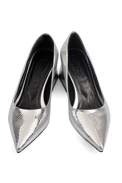 Capone Mid Heel Soft Padded Insole Women Silver Shoes image 4