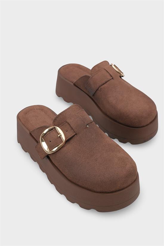 Capone Minette Furry Faux Suede Women Sued Brown Clogs image 2