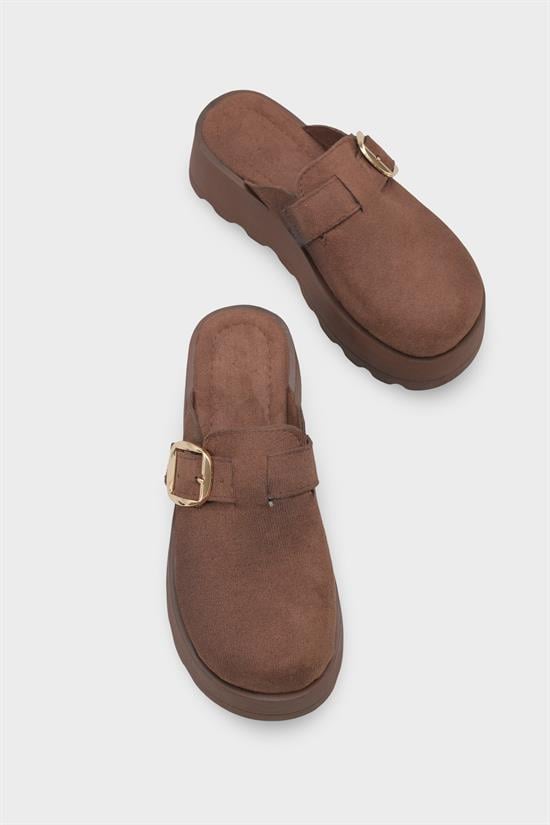Capone Minette Furry Faux Suede Women Sued Brown Clogs image 6