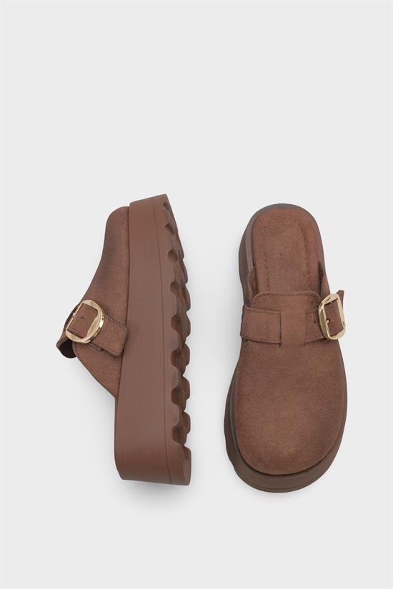 Capone Minette Furry Faux Suede Women Sued Brown Clogs image 5