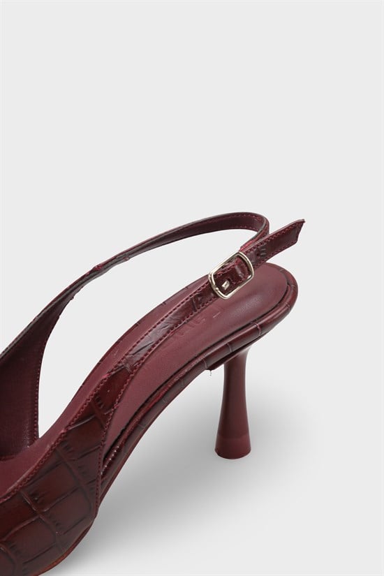Capone Moina Pointed Toe Mid Heel Slingback Women Burgundy Shoe image 5
