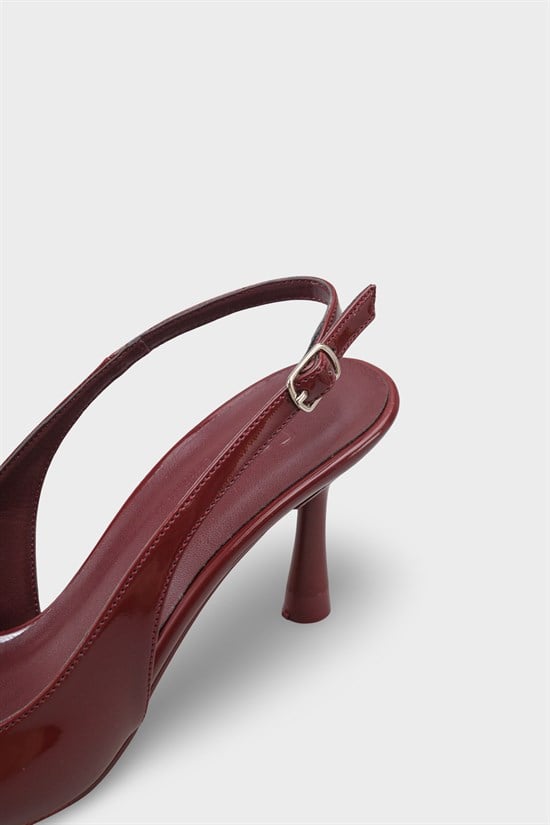 Capone Moina Pointed Toe Mid Heel Slingback Women Burgundy Shoe image 5