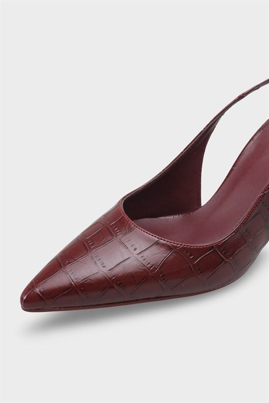Capone Moina Pointed Toe Mid Heel Slingback Women Burgundy Shoe image 4