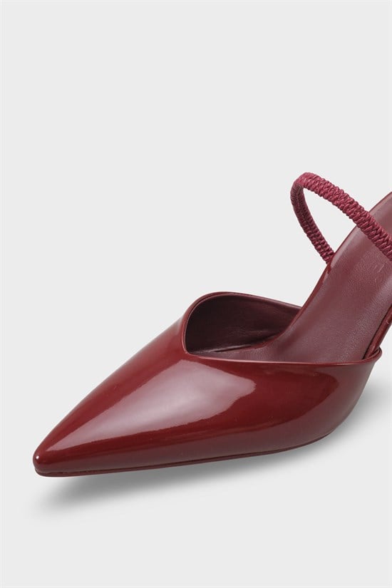 Capone  Moira Pointed Toe Mid Heel Slingback Women Burgundy Shoe image 4
