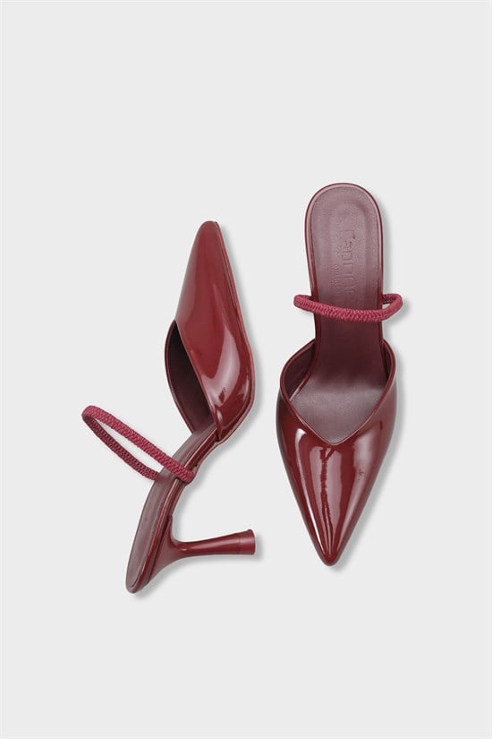 Capone  Moira Pointed Toe Mid Heel Slingback Women Burgundy Shoe image 6