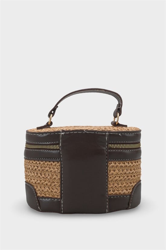 Capone Monte Carlo Raffia Look Box Shape Chain Strap Women Mink Bag image 6