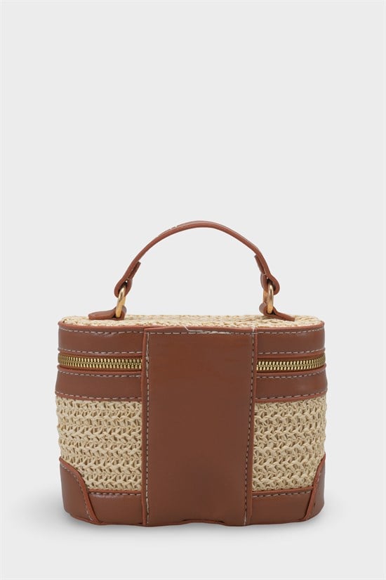 Capone Monte Carlo Raffia Look Box Shape Chain Strap Women Beige Bag image 6