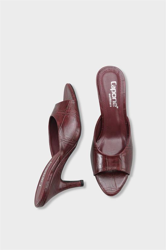 Capone Nadeen Wedge Mid Heel Elegant Women Burgundy Sandal image 6