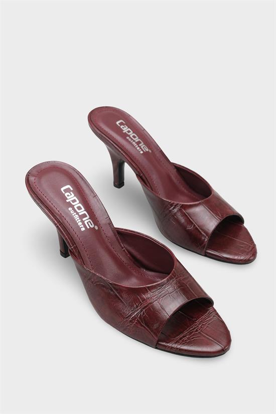 Capone Nadeen Wedge Mid Heel Elegant Women Burgundy Sandal image 3