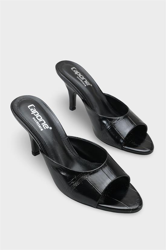 Capone Nadeen Wedge Mid Heel Elegant Women Black Sandal image 3