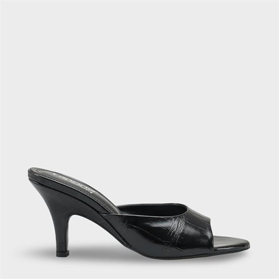 Capone Nadeen Wedge Mid Heel Elegant Women Black Sandal image 2