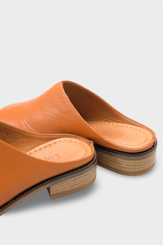 Capone Nancey Genuine Leather Low Heel Women Tan Clog image 5