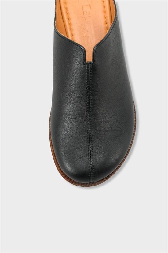 Capone Nancey Genuine Leather Low Heel Women Black Clog image 4