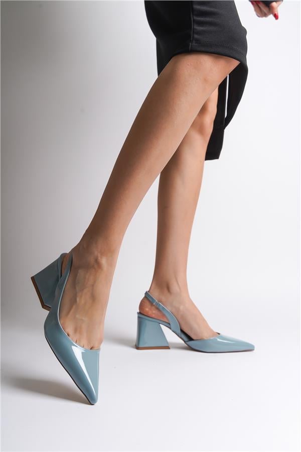 Capone Robby Open Back Pointed Toe Mid Heel Patent Leather Women Oil Shoes image 5