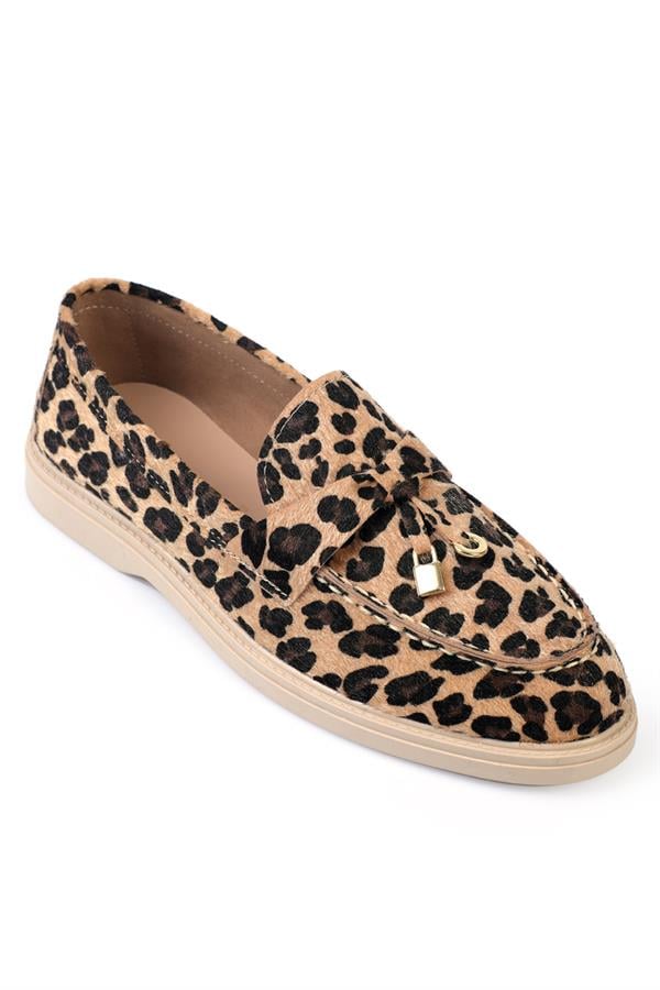Capone Outfitters 001 Women Leopard Furry Loafer