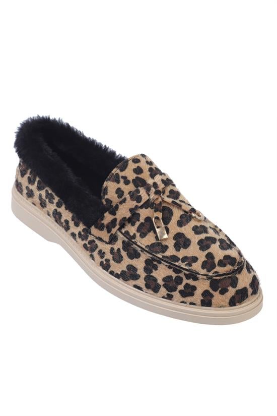 Capone Outfitters 004 Women Leopard Furry Loafer