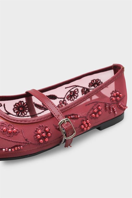 Capone Outfitters 058 Women Burgundy Ballerina image 4