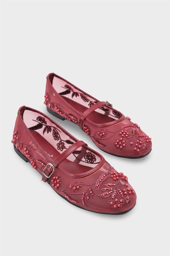 Capone Outfitters 058 Women Burgundy Ballerina image 3