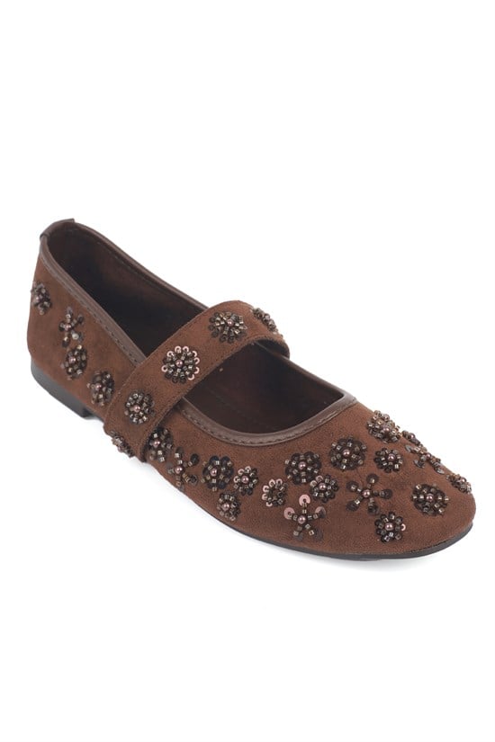 Capone Outfitters 072 Women Sued Brown Ballerina