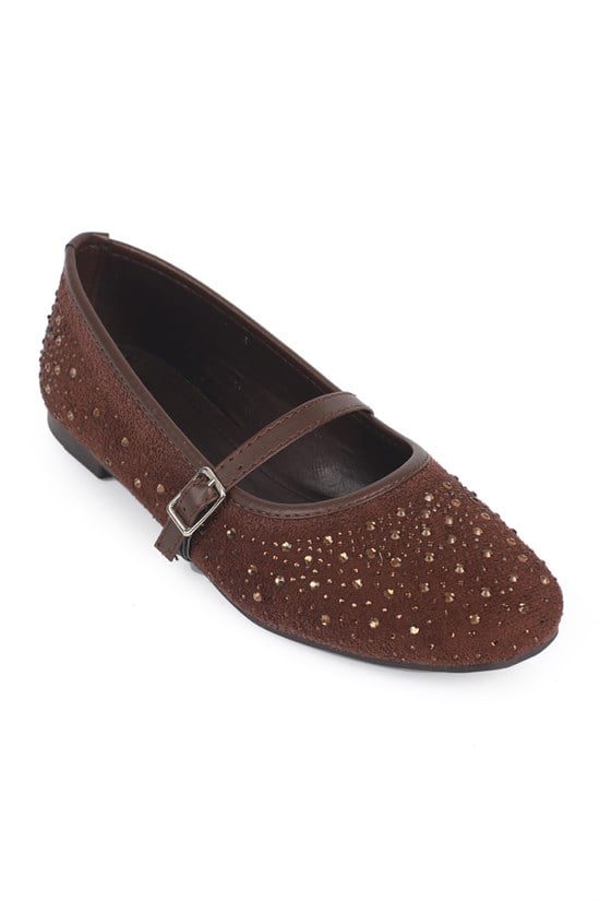 Capone Outfitters 074 Women Sued Brown Ballerina