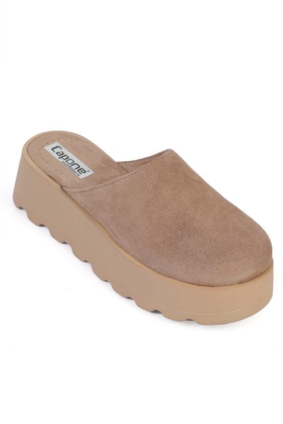 Capone Marlyn Faux Fur Suede Look Women Sued Mink Clog