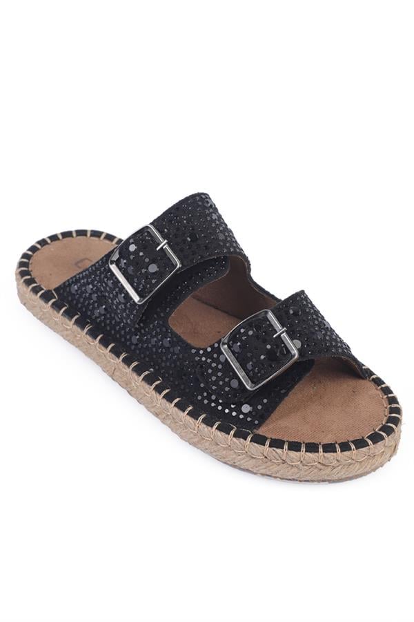 Capone Outfitters 2308 Women Sued Black Espadrille image 1