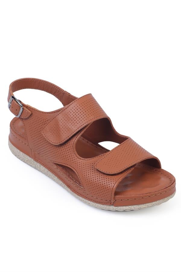 Capone Ember Velcro Leather Comfort Anatomical Women Tan Sandals