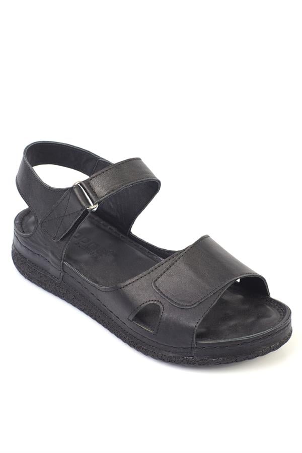 Capone Emily Leather Comfort Anatomical Women Black Sandals