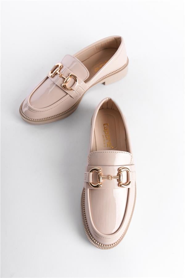 Capone Outfitters 243 Women Patent Beige Loafer image 4