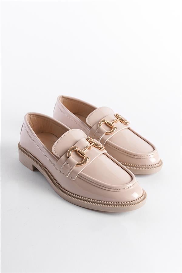 Capone Outfitters 243 Women Patent Beige Loafer image 2