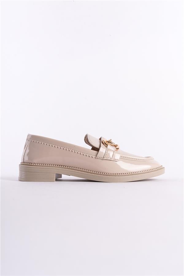 Capone Outfitters 243 Women Patent Beige Loafer