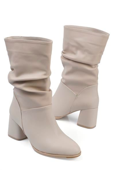 Capone Round-Toe Women Beige Boots image 2