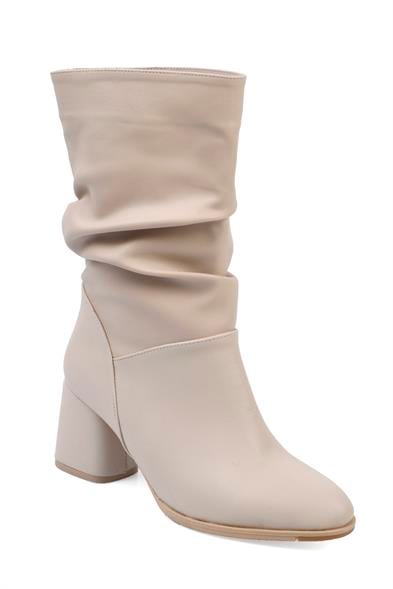 Capone Round-Toe Women Beige Boots