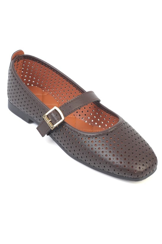 Capone Outfitters 466 Women Brown Ballerina