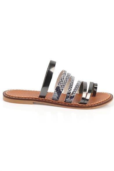 Capone Lyssa Toe Ring Detail Multi Band Women Platinum Leather Sandals image 4