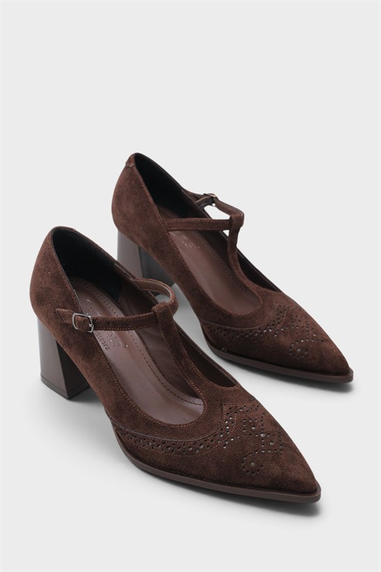 Capone Outfitters 608 Women Sued Brown Heeled image 3