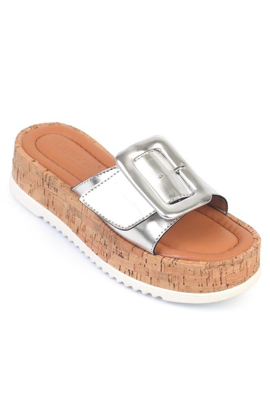 Capone Outfitters 83 Women Metallic Silver Sandal image 1