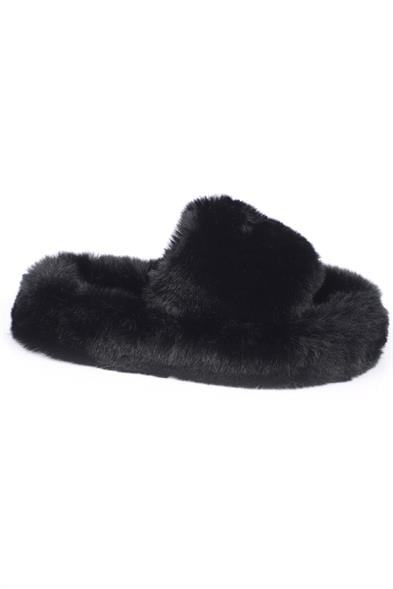 Capone Outfitters Women Black Plush Wool Lined Indoor Slippers image 4