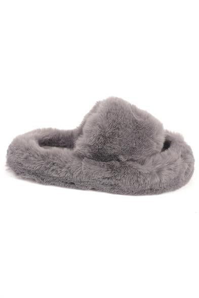 Capone Outfitters Women Grey Plush Wool Lined Indoor Slippers image 4
