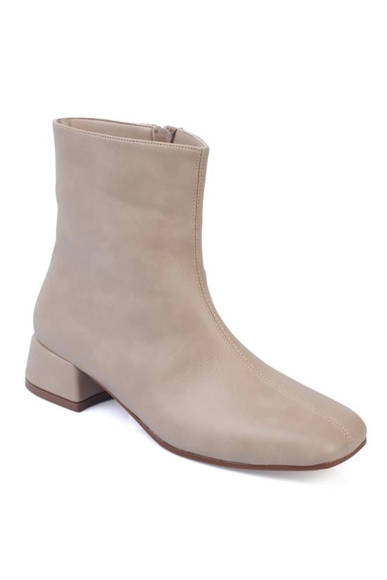 Capone Short Heeled Women Beige Boots