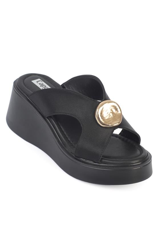 Capone Outfitters DL54 Women Satin Black Sandal