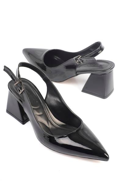 Capone Ruby Soft Padded Insole Women Black Heeled Shoes image 2