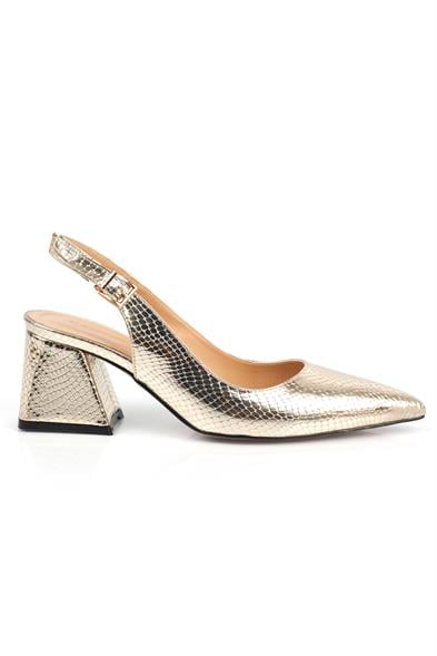 Capone Ruby Soft Padded Insole Women Gold Heeled Shoes image 3