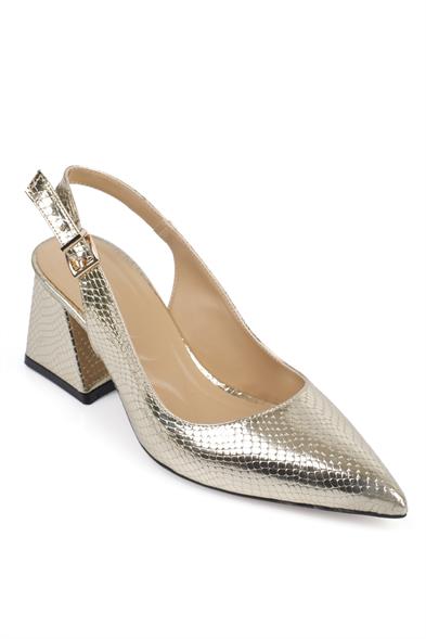 Capone Ruby Soft Padded Insole Women Gold Heeled Shoes image 4