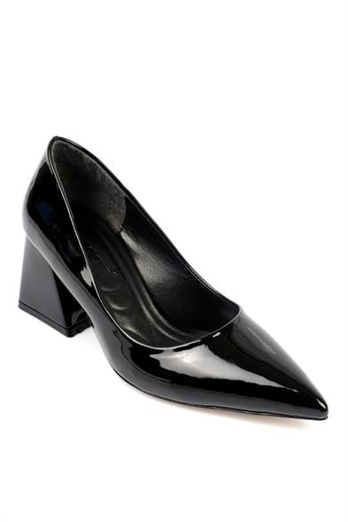 Capone Sabrina Mid Heel Soft Padded Insole Women Black Shoes image 4