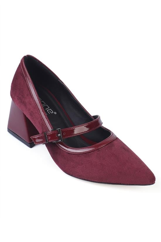 Capone Outfitters F107 Women Burgundy Heeled