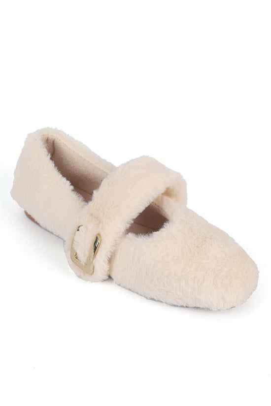 Capone Outfitters F601 Women Ecru Ballerina