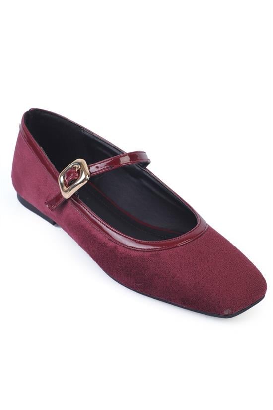 Capone Outfitters F90 Women Burgundy Ballerina