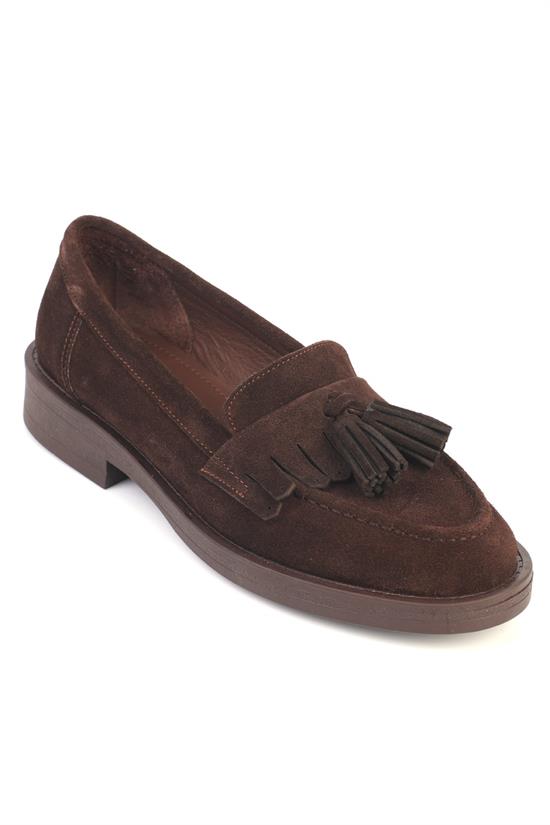 Capone Tish Genuine Suede Leather Women Brown Loafer image 1